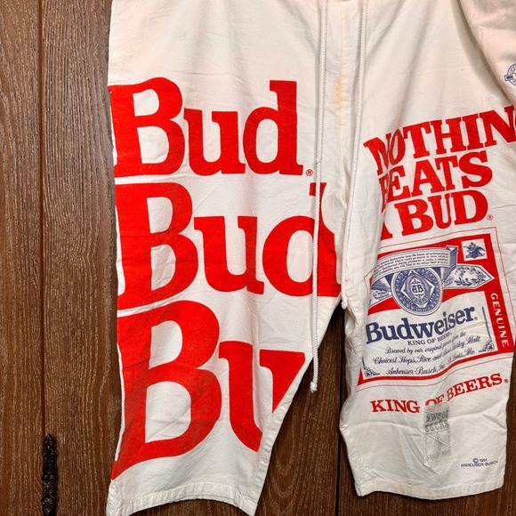 Vintage 1991 Budweiser Linebacker USA Shorts Beer Promo Men Collectible USA Made - Picture 2 of 10